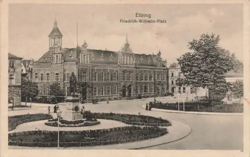 Friedrich-Wilhelm-Platz in Elbing Ostpreussen Postkarte AK 1917