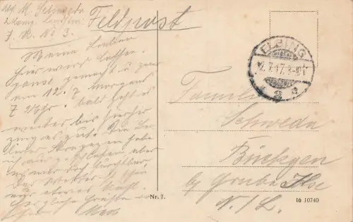 Friedrich-Wilhelm-Platz in Elbing Ostpreussen Postkarte AK 1917