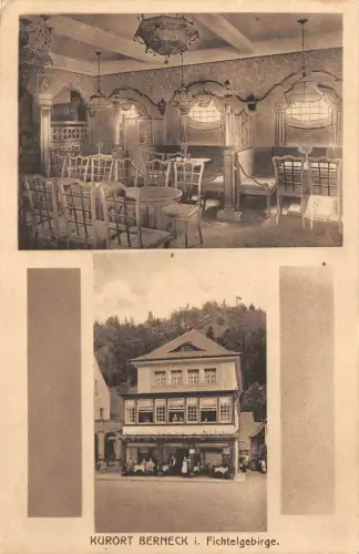 Kurort Berneck i. Fichtelgebirge Hertrich's Konditorei-Kaffee Postkarte AK 1932