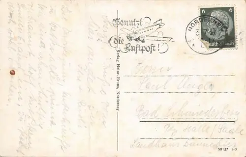 Norderney Strand bei Sturm Niedersachsen Postkarte AK 1937