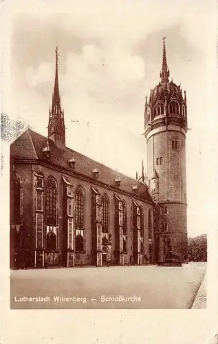 Lutherstadt Wittenberg Schloßkirche Postkarte AK 1929