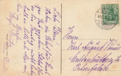 Forsthaus, Restauration und Schule in Frauwalde Sachsen Postkarte AK 1913