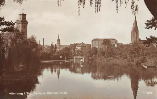 Partie am Kleinen Teich in Altenburg Thüringen Postkarte AK