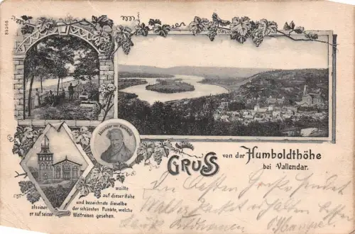 Gruss von der Humboldthöhe bei Vallendar Postkarte AK 1904