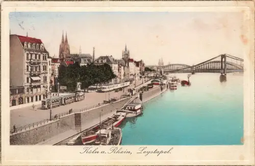 Blick auf Partie Leystapel Köln am Rhein Nordrhein-Westfalen Postkarte AK 1928