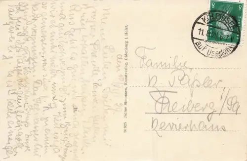 Am Strande Ostseebad Kölpinsee Usedom Mecklenburg-Vorpommern Postkarte AK 1929