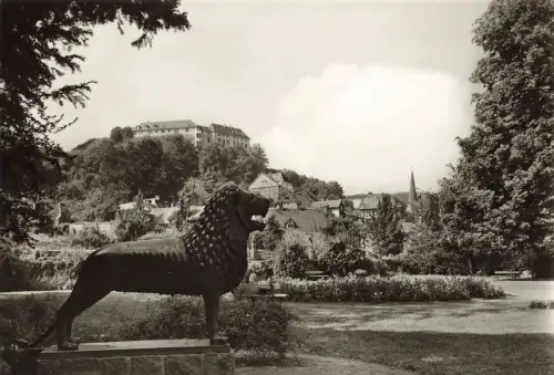 AK Blankenburg Blick vom kleinen Schloss Denkmal Löwe Sachsen-Anhalt ungelaufen