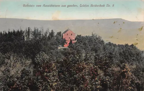 Rothstein vom Aussichtsturm gesehen bei Reichenbach O. Lausitz Sachsen AK 1912