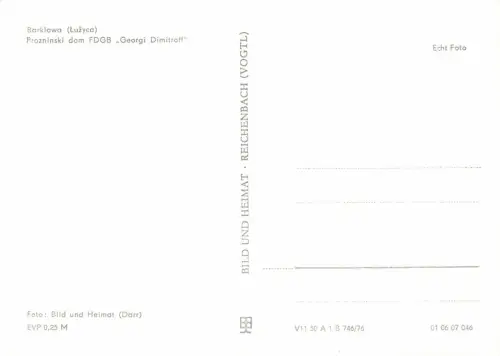 AK Bärenklau FDGB-Genesungsheim Georgi Dimitroff Brandenburg Lausitz ungelaufen