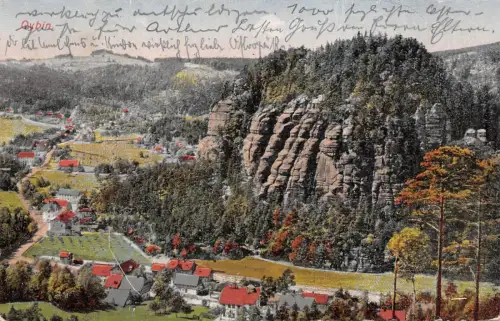 Sommerfrische Oybin im Zittauer-Gebirge Sachsen AK 1923