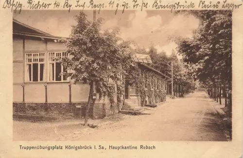 Hauptkantine Rebsch Truppenübungsplatz Königsbrück Sachsen Postkarte AK 1925