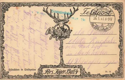 Ständchen in Wolhynien Patriotika Postkarte AK 1917