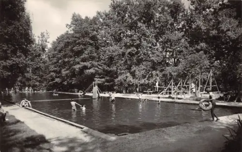Schönau i. Vogtl. Naturbad Postkarte AK