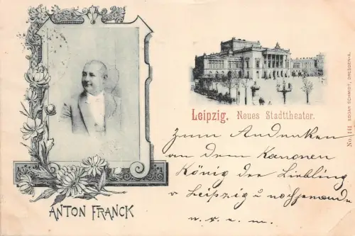 Leipzig Neues Stadttheater Anton Franck Postkarte 1897