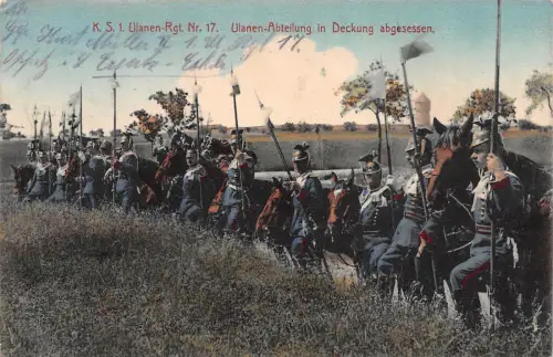 Foto PK Oschatz K.S.1. Ulanen-Regt. "König Albert" Nr.17 Ulanen-Abteilung