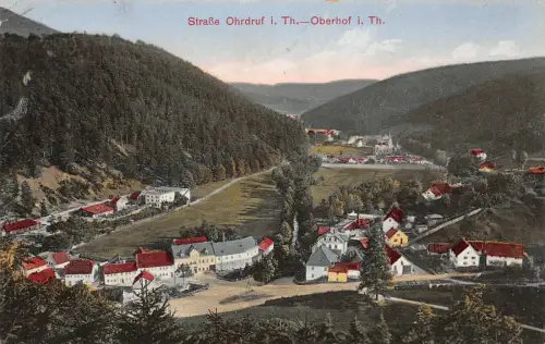Straße Ohrdruf i. Th. - Oberhof i. Th. Postkarte 1933