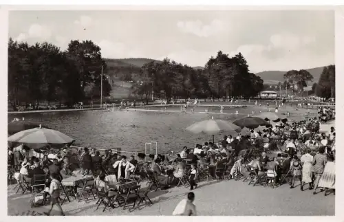 Rudolf Thiele-Bad in Markneukirchen Vogtland Sachsen Postkarte AK