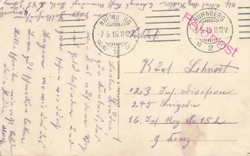 Partie am Wassertor in Hersbruck Bayern Postkarte AK 1915