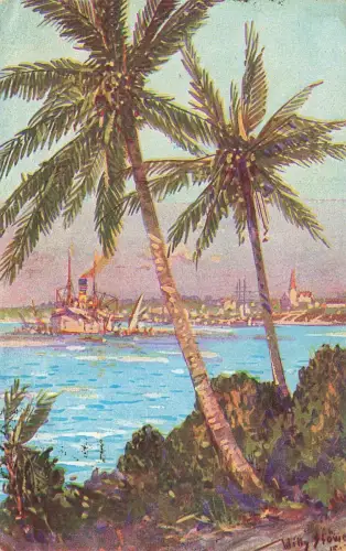 Blick auf Daressalam Willy Stöwer Patriotika Postkarte AK 1916