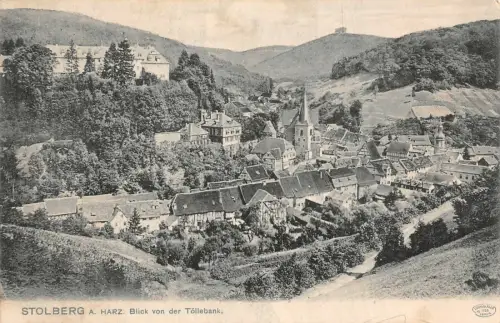 AK Stolberg Harz Blick von der Töllebank 1908