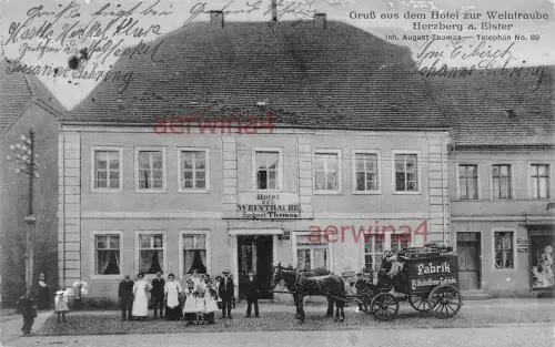 Herzberg Elster Hotel zur Weintraube Postkarte 1917