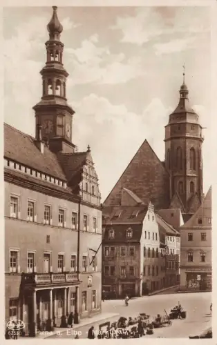 Marktplatz in Pirna an der Elbe Sachsen Postkarte AK