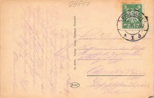 Eisenach Carlsplatz mit Lutherdenkmal Postkarte AK 1926