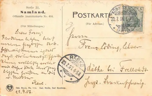 Küste bei Rauschen Ostpreußen Postkarte 1906