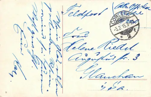 Ehrenbreitstein Rhein mit Dampfer Postkarte 1915