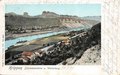 Krippen Schrammsteine u. Winterberg Postkarte AK 1901