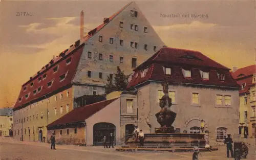 Neustadt mit Marstall in Zittau Sachsen Postkarte AK