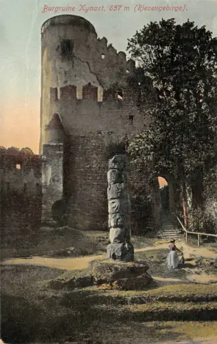 Burgruine Kynast 657m Riesengebirge Postkarte
