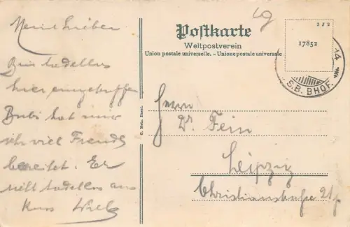 Basel Bundesbahnhof Straßenbahn Postkarte