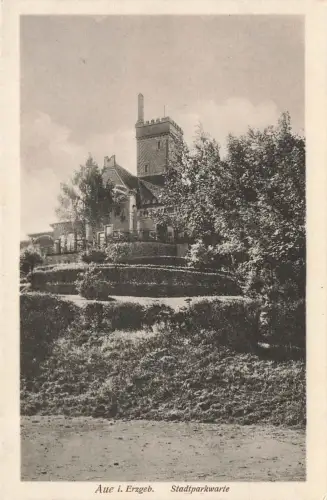 Aue i. Erzgeb. Stadtparkwarte Postkarte AK