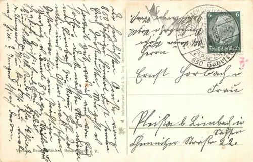 Gruß aus Reichenbach i. V. Vogtländer-Gruppe Elstertalbrücke Postkarte AK 1934