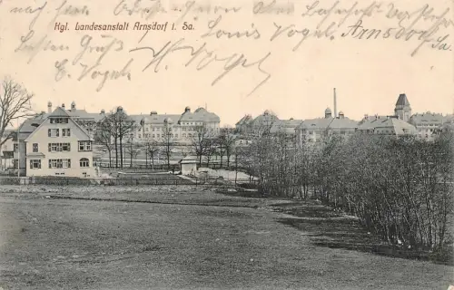 Königliche Landesanstalt in Arnsdorf Sachsen Postkarte AK 1912