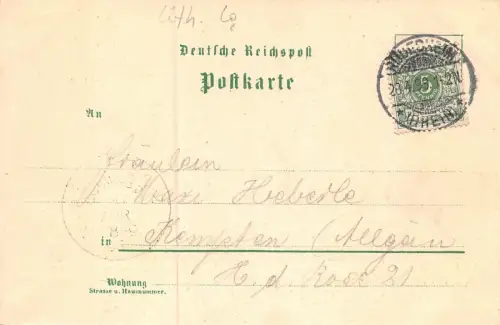 Gruss vom Niederwald Rheinstein Bingen Mäusethurm Litho Postkarte AK 1899