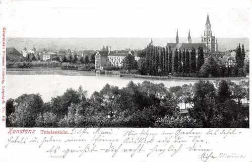 Konstanz Totalansicht Baden-Württemberg Postkarte AK 1903