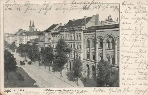 Kaiserstrasse in Magdeburg Sachsen-Anhalt Postkarte AK 1905