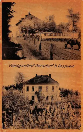 Waldgasthof Gersdorf bei Rosswein Sachsen Postkarte AK 1942