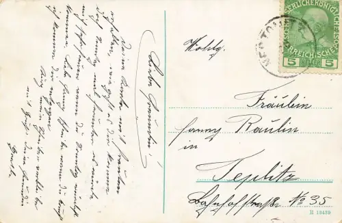 Ort Reindlitz (Ryjice) Genesungsheim Ruine Blankenstein Postkarte AK