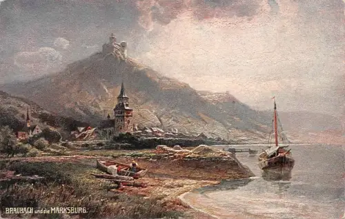 Braubach und die Marksburg Postkarte AK