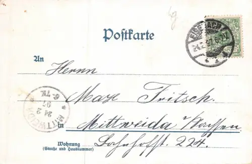 Wartburg Das Rosenwunder Elisabeth-Brunnen Postkarte AK 1897