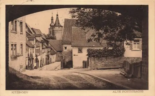 Alte Poststrasse in Kitzingen Bayern Postkarte AK 1914