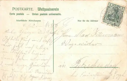 Gruss aus dem Manöver mit König August und Georg Patriotika Postkarte AK 1907