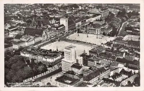 Reichsmessestadt Leipzig Augustusplatz (Fliegeraufnahme) Postkarte AK 1939