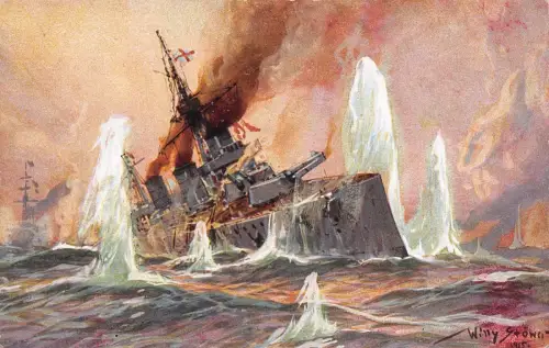 Kolonialkriegerdank Aus dem Seegefecht Nordsee 1915 Patriotika Postkarte AK