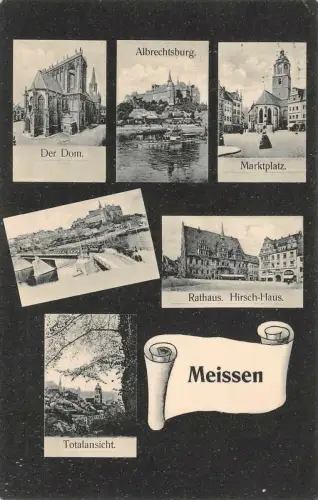 Meissen Totalansicht, Dom Marktplatz Sachsen AK 1905