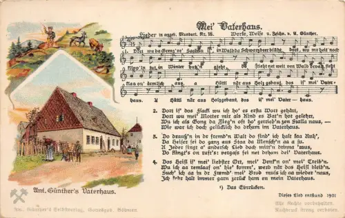 Mei' Vaterhaus Lieder u. Ged. in erzgeb. Mundart. Nr. 18 Postkarte AK