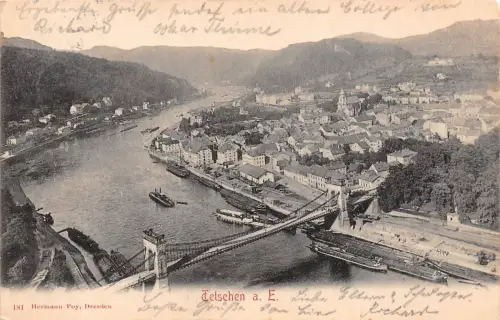 Tetschen a. E. Luftaufnahme Postkarte AK 1903